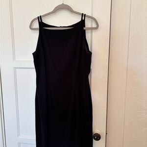 Amanda Smith Black Knee-Length Sleeveless Spaghetti Strap Sheath Dress
